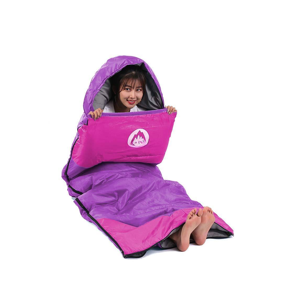 Alt View 3. Skar Audio - Sleeping Bag 3 Seasons summer Spring Fall Warm & Cool Weather Lightweight Waterproof Indoor Outdoor - Thick-Puple Single.