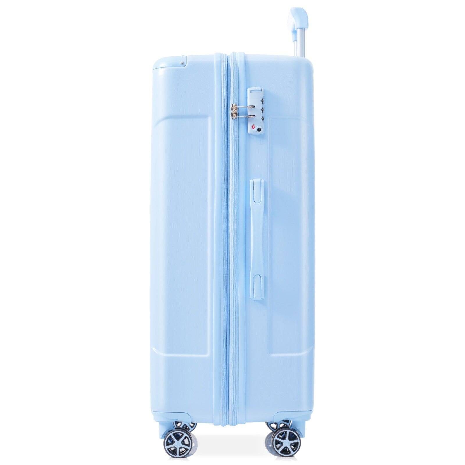 Alt View 10. BreeBe - Hardshell Luggage 24 Inch Checked Suitcase, Lightweight Durable ABS, Double Wheels, Expandable Travel Bag Skyblue - Sky Blue.