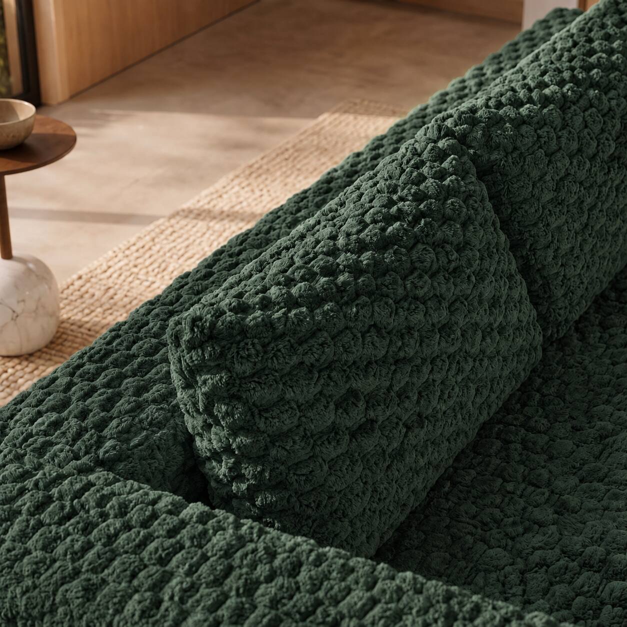 Alt View 6. Famapy - Convertible Folding Sofa Bed Couch 2-in-1 Loveseat with Plush Fabric Detachable Metal Support Brackets for Living Room - Dark Green.