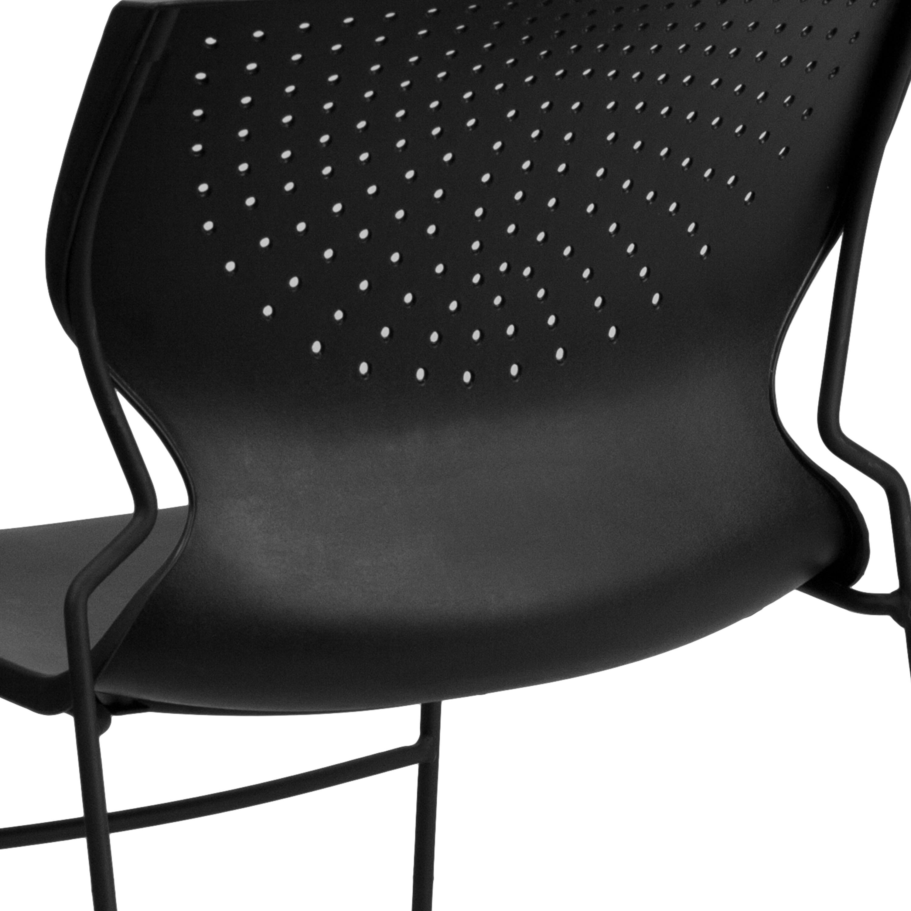 Alt View 8. Emma + Oliver - Home and Office Stack Chair with Lumbar Support and Metal Frame - Guest Chair - Black.