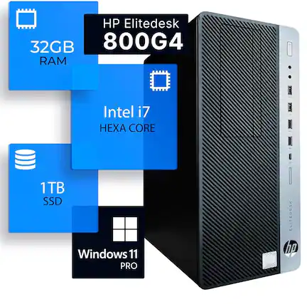 HP Elitedesk 800G4
32GB RAM
Intel i7 HEXA CORE
1TB SSD
Windows 11 PRO