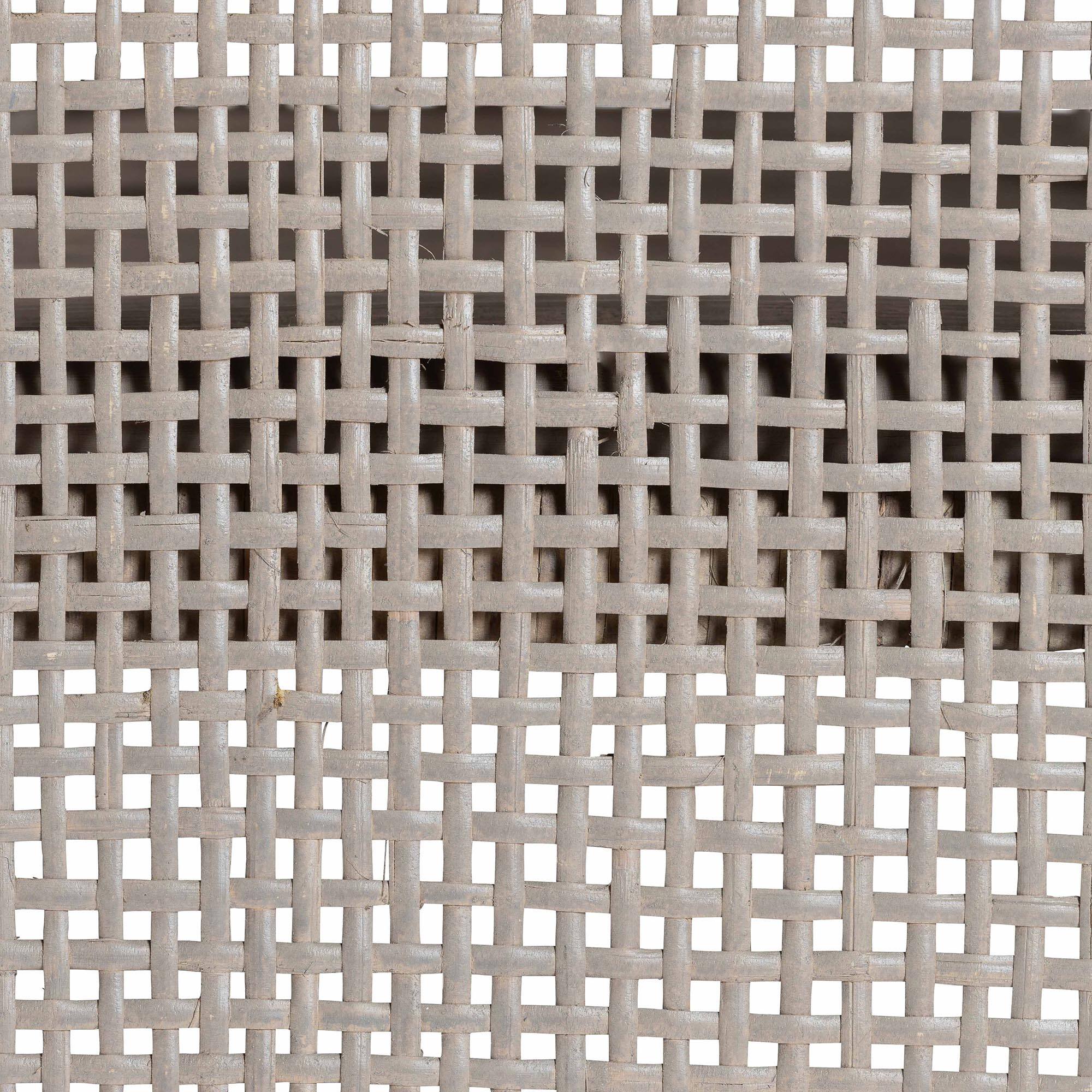 Alt View 4. bali & pari - Vivan Natural Rattan Storage Cabinet - 3-Tier Handwoven Wicker Accent Cabinet with Double Doors and Elevated Base - French Grey.