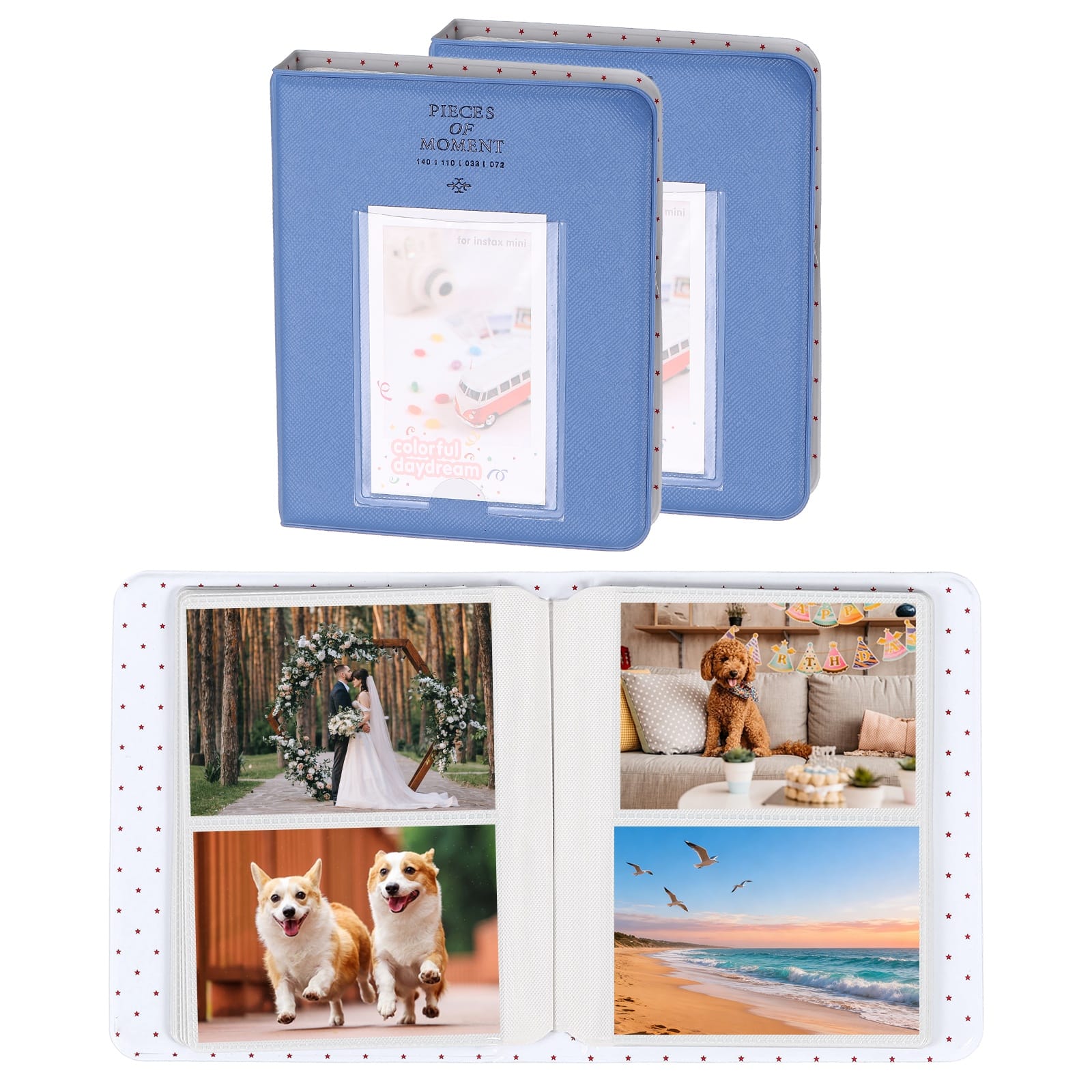 Unique Bargains - 2pcs Small Photo Album, 4x6 Inch Pockets Book with 16 Pages Holds 64 3-inch Photos for Fujifilm Travel - Dark Blue price history on PriceWatchPro