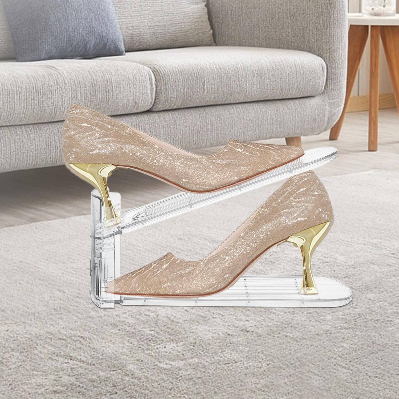 Alt View 2. Reds Spade - Shoe Slots Organizer Closet Shoe Stacker Shoe Rack Organizer Closet Space Saver Storage Shoe Holder - Transparent 20 Pack.