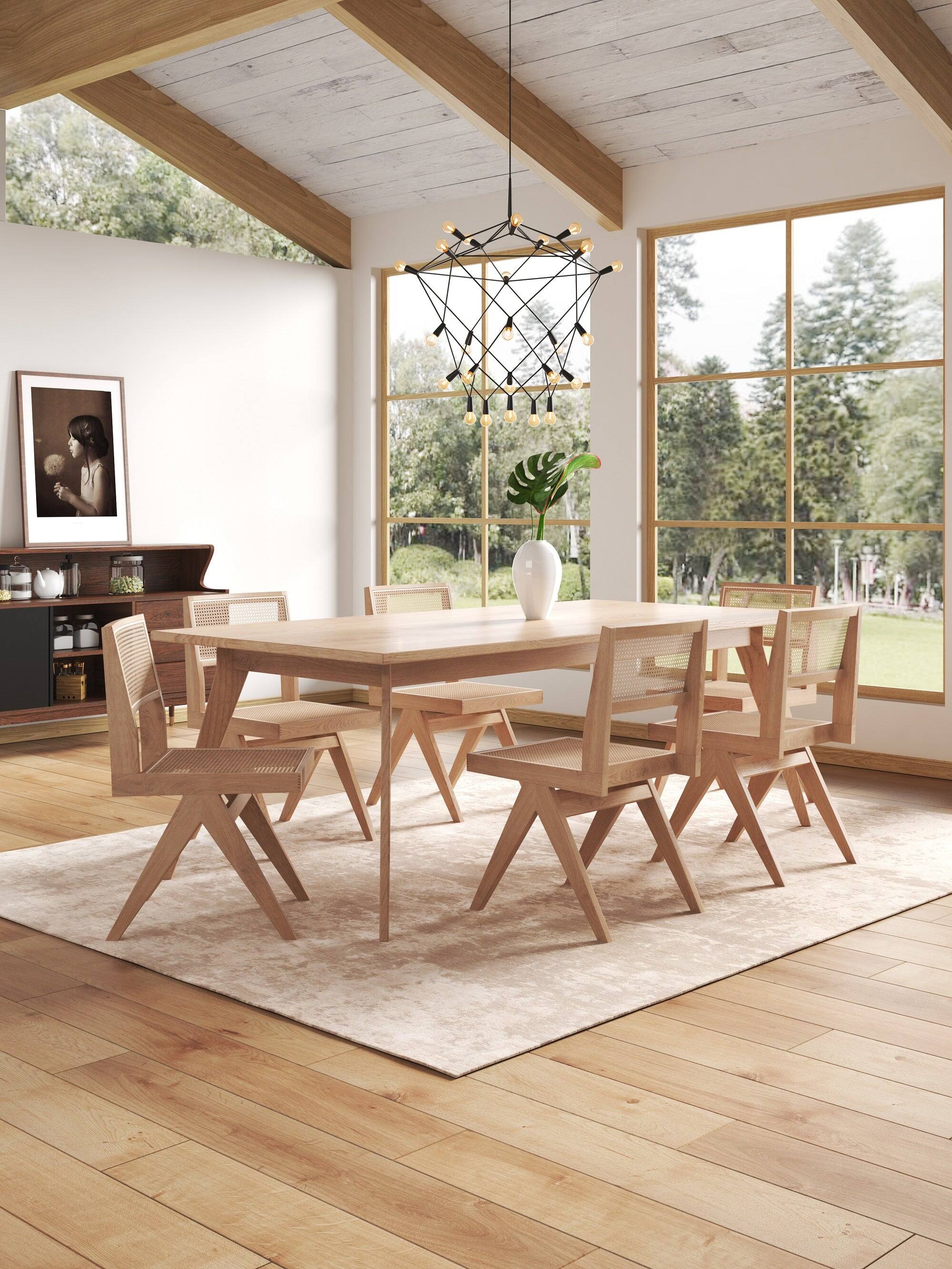 Angle. Manhattan Comfort - Hamlet Industry Chic Wood Dining Chair - Set of 2 - Natural.