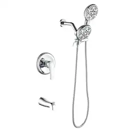 Boyel Living - Shower Set with Seven Function Dual Shower Heads and cUPC Pressure Balance Valve - Polished Chrome