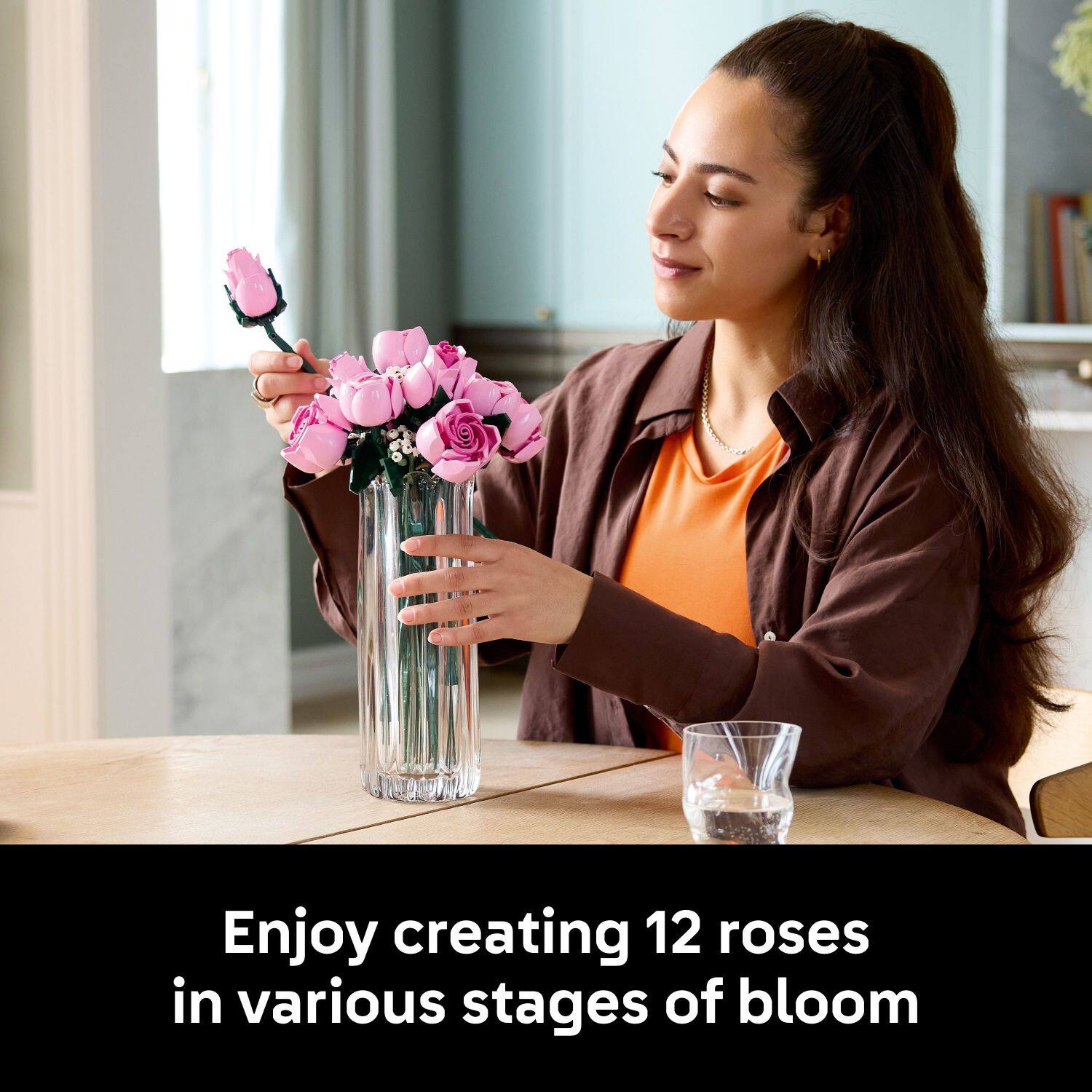 Enjoy creating 12 roses in various stages of bloom