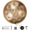 Front. VEVOR - Handpan Drum, 22 in & 9 Notes, D Minor Hand Drum, Hand Pan Drum Instrument with Mallets, 440Hz Handpan Stand & Carry Bag - Golden.