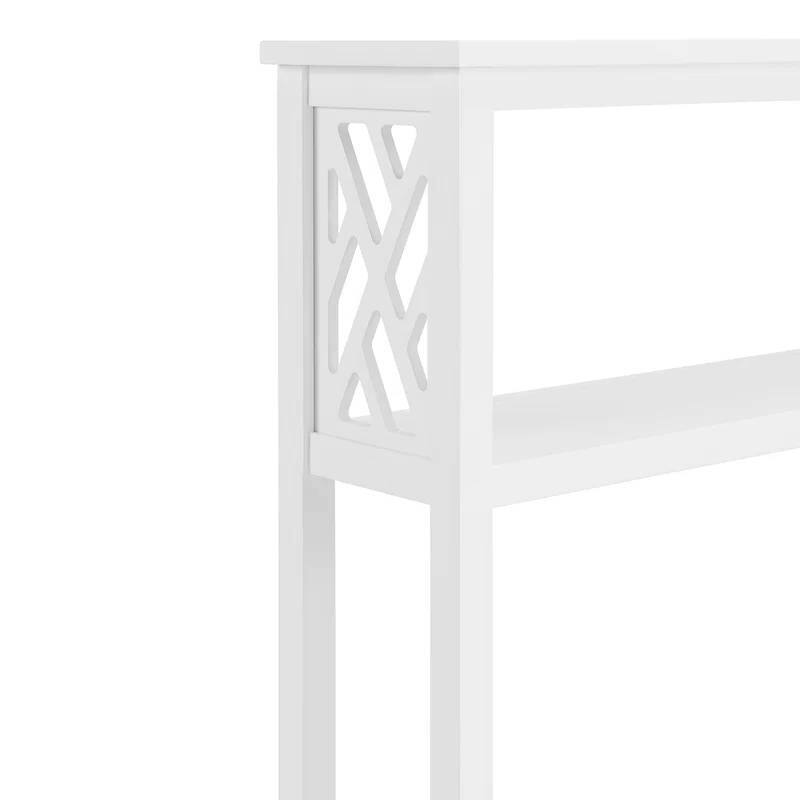 Back. Hivvago - White Solid Wood Over the Toilet 1-Shelf Storage Rack - white.