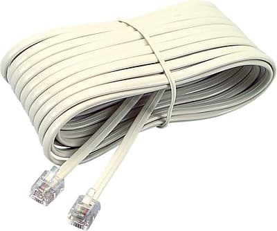 Front. Softalk - Telephone Extensions Cord, Plug/Plug, Ivory, 25ft - Ivory.