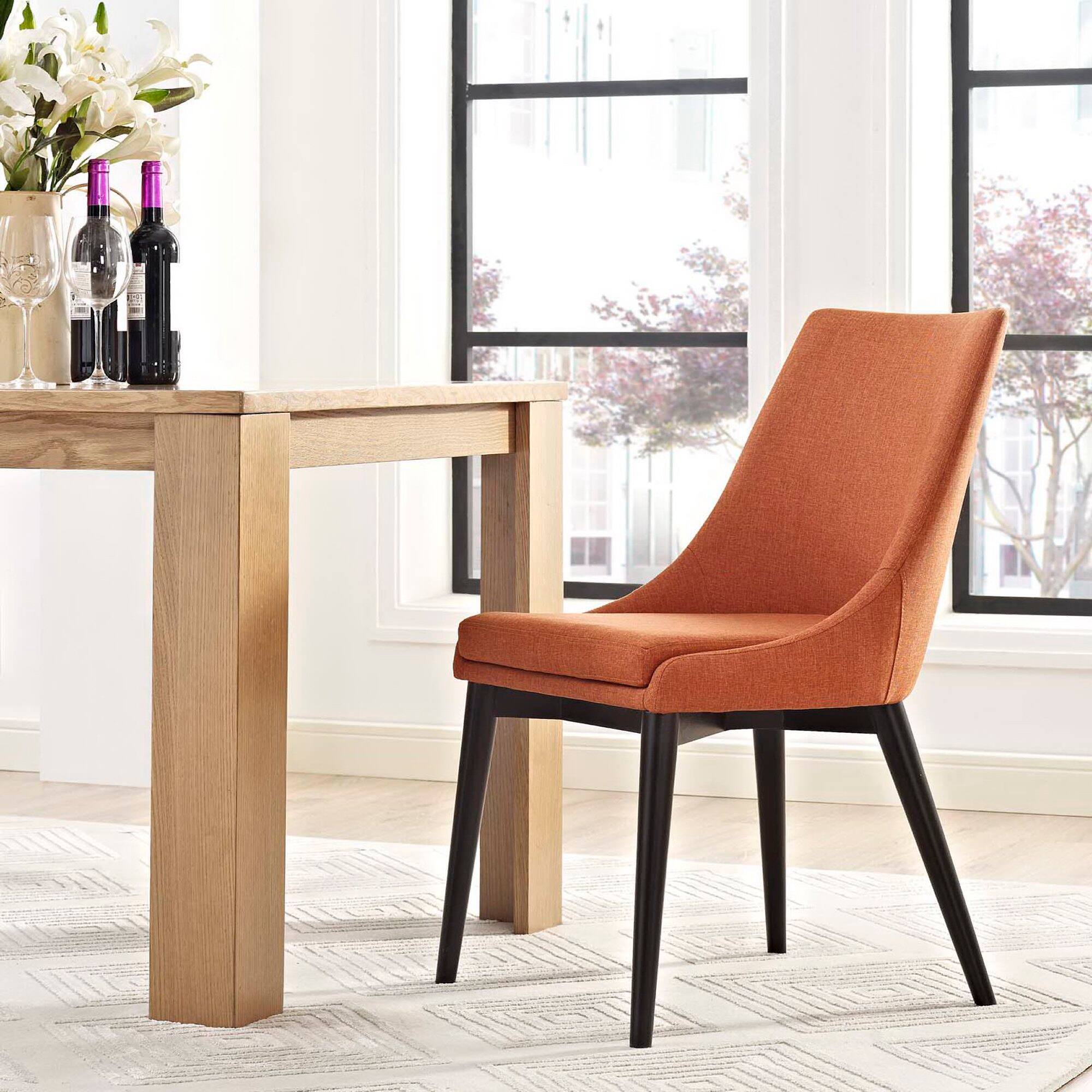 Back. Modway - Viscount Fabric Dining Chair by Modway - Orange.