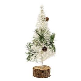 BreeBe - *Nordic Bottle Brush Tree 10" - Green, White, Brown