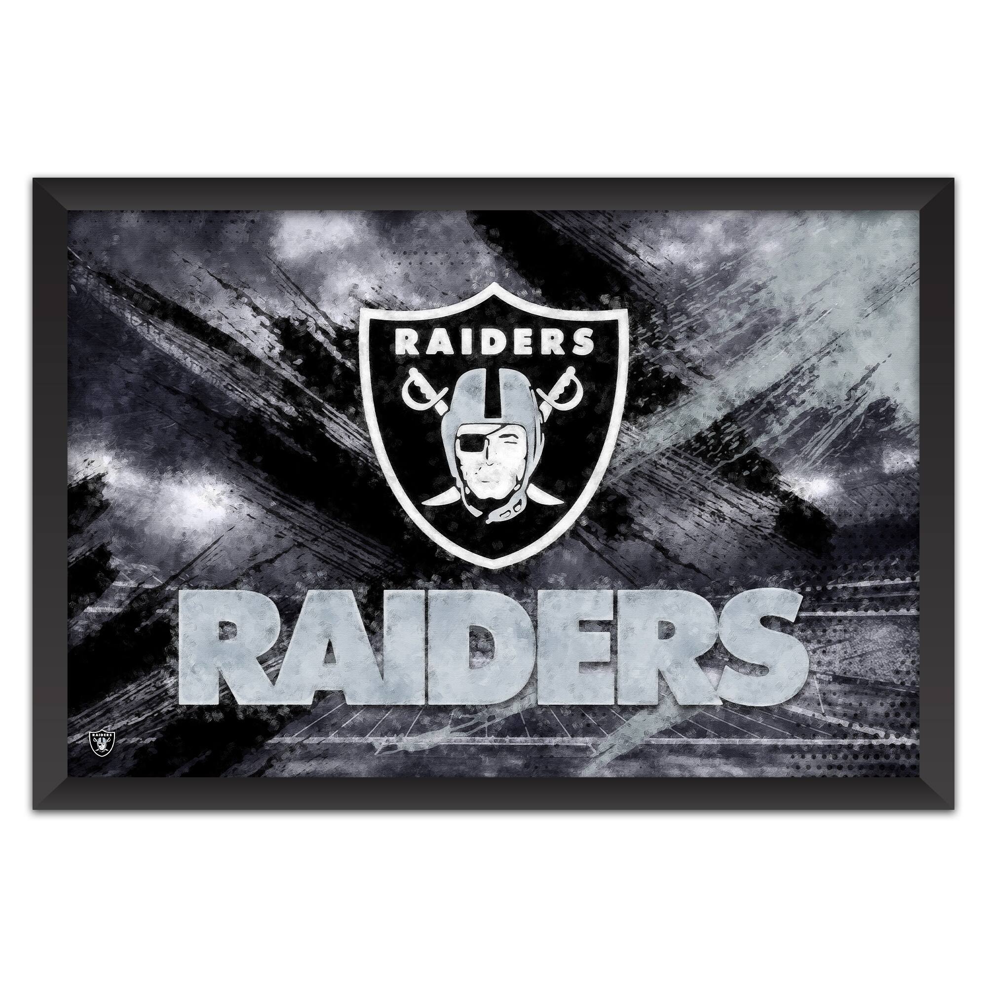 Las Vegas Raiders 14" x 20" Brush Stroke Logo Framed Art Print