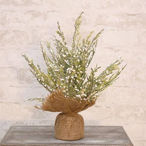 Angle. BreeBe - *Frost Berry Tree 12" - Green, White, Brown.