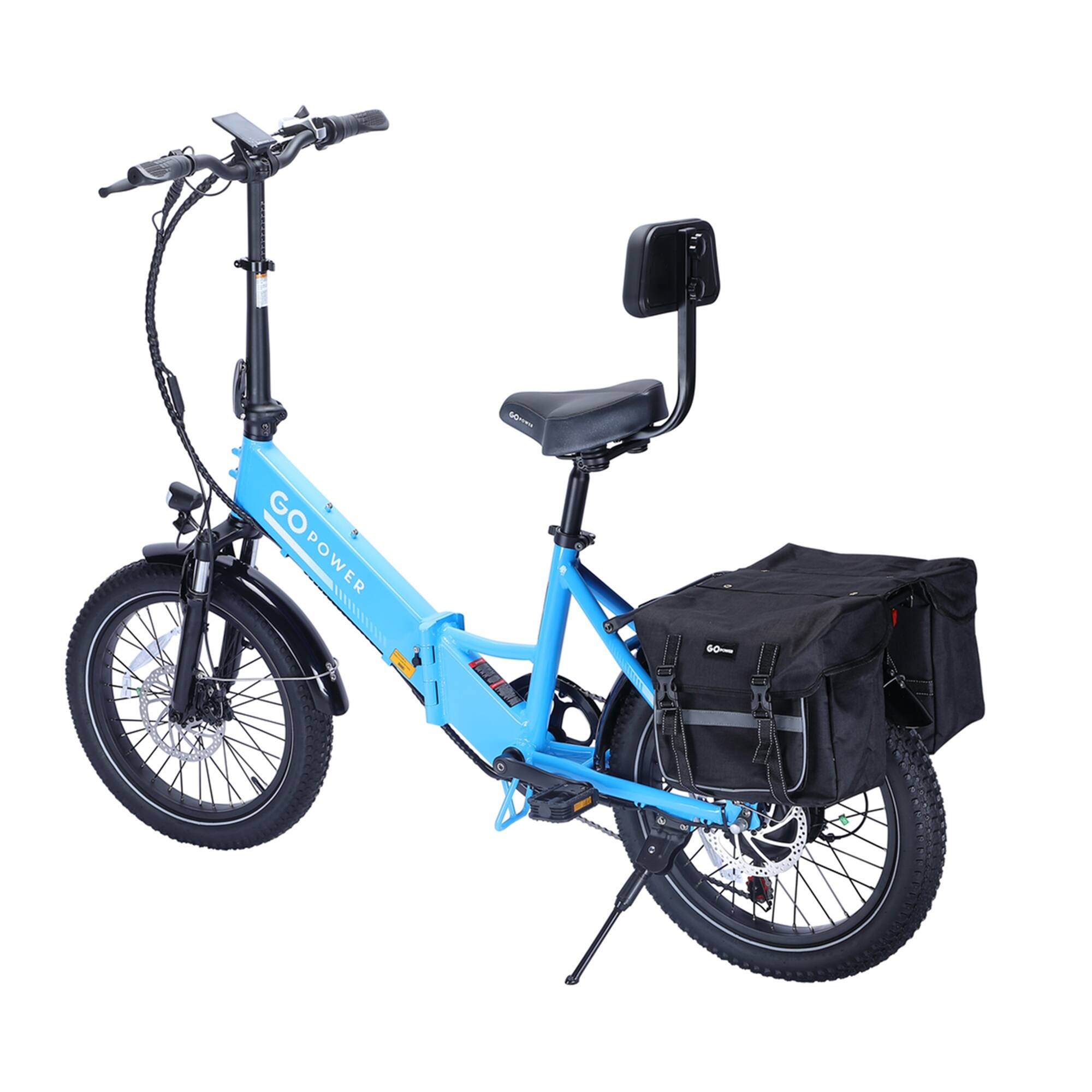 Left. GoPowerBike - GoPowerBike GoCurv Folding Electric Bike 20MPH Max Speed & 750W Motor | Blue - Blue.