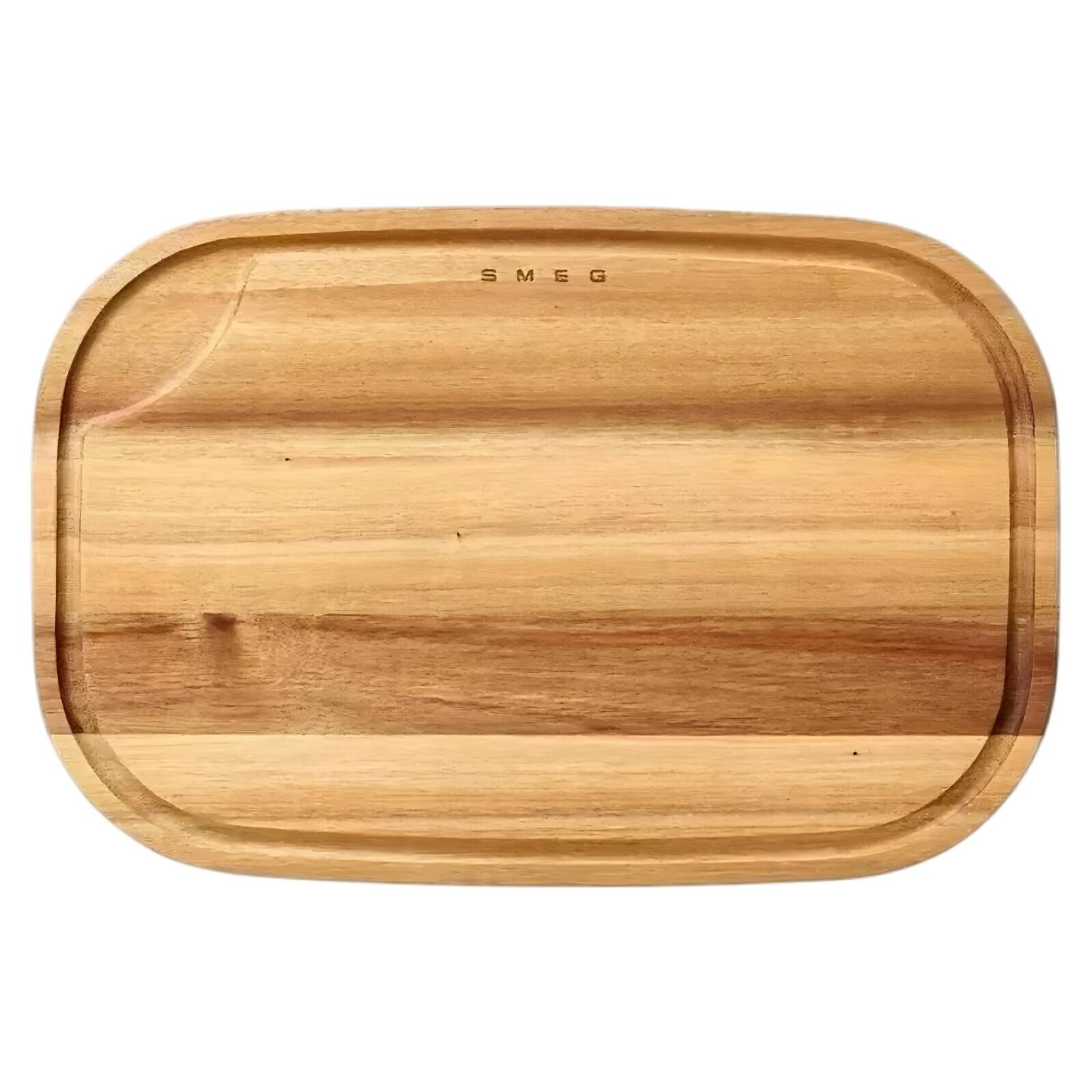 Alt View 1. SMEG - Smeg Wooden Cutting Board Single-Sided Round 28x42cm.