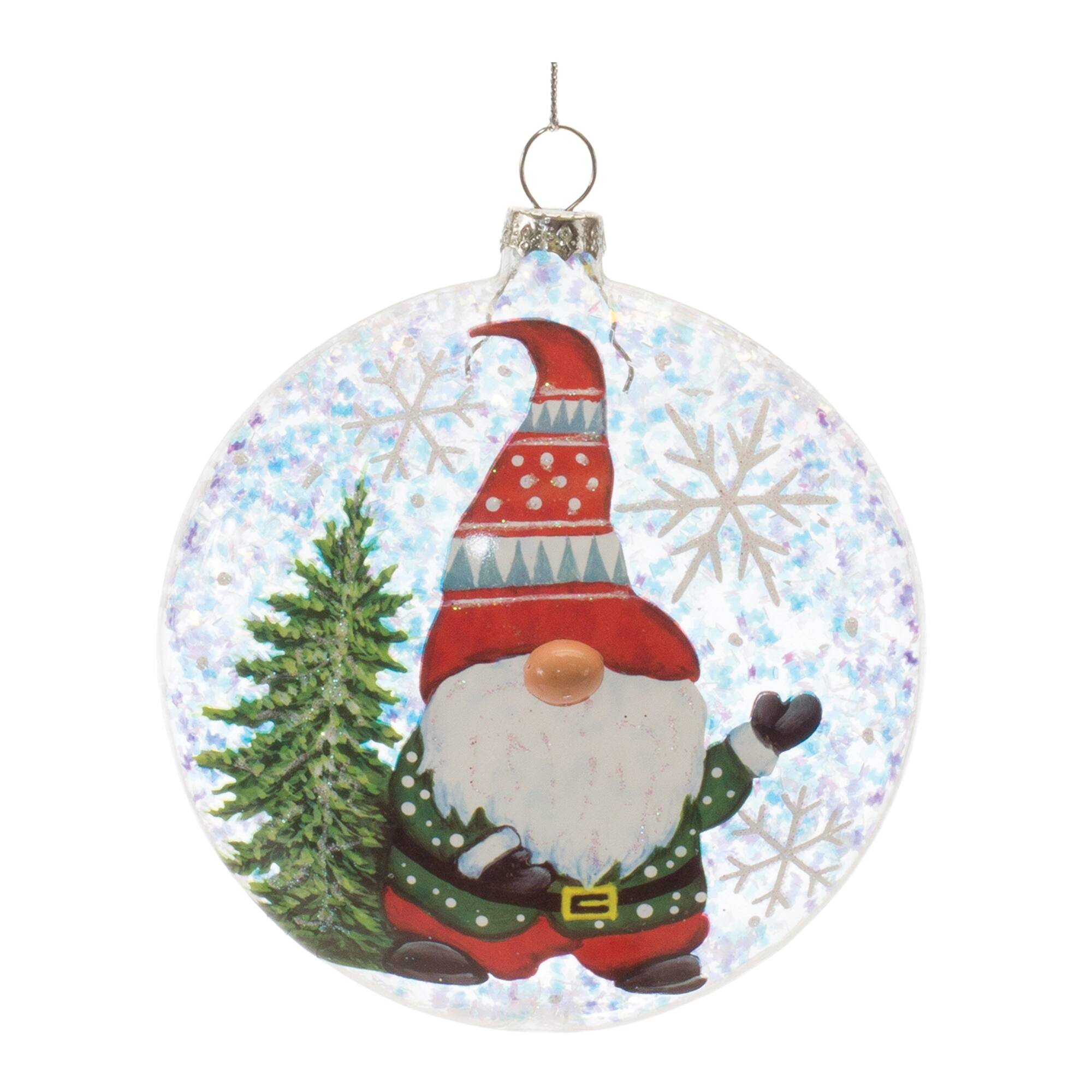 Left. BreeBe - Gnome Ball Ornament (Set of 12) - Red, Whitegreen.