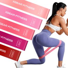XGear Fitness - Loop Resistance Band Set of 5 for Women with Carry Bag - Multicolor