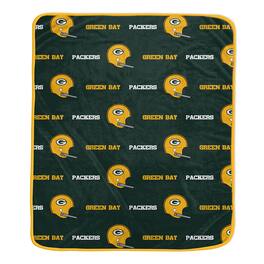 Pegasus - Green Bay Packers 60" x 72" Repeat Helmet Wordmark Ultra Soft Blanket - Multicolor