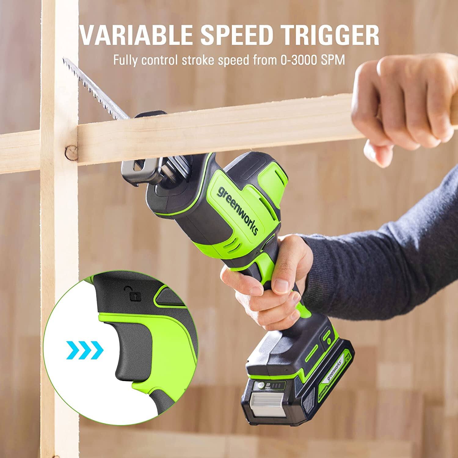 VARIABLE SPEED TRIGGER  
Fully control stroke speed from 0-3000 SPM