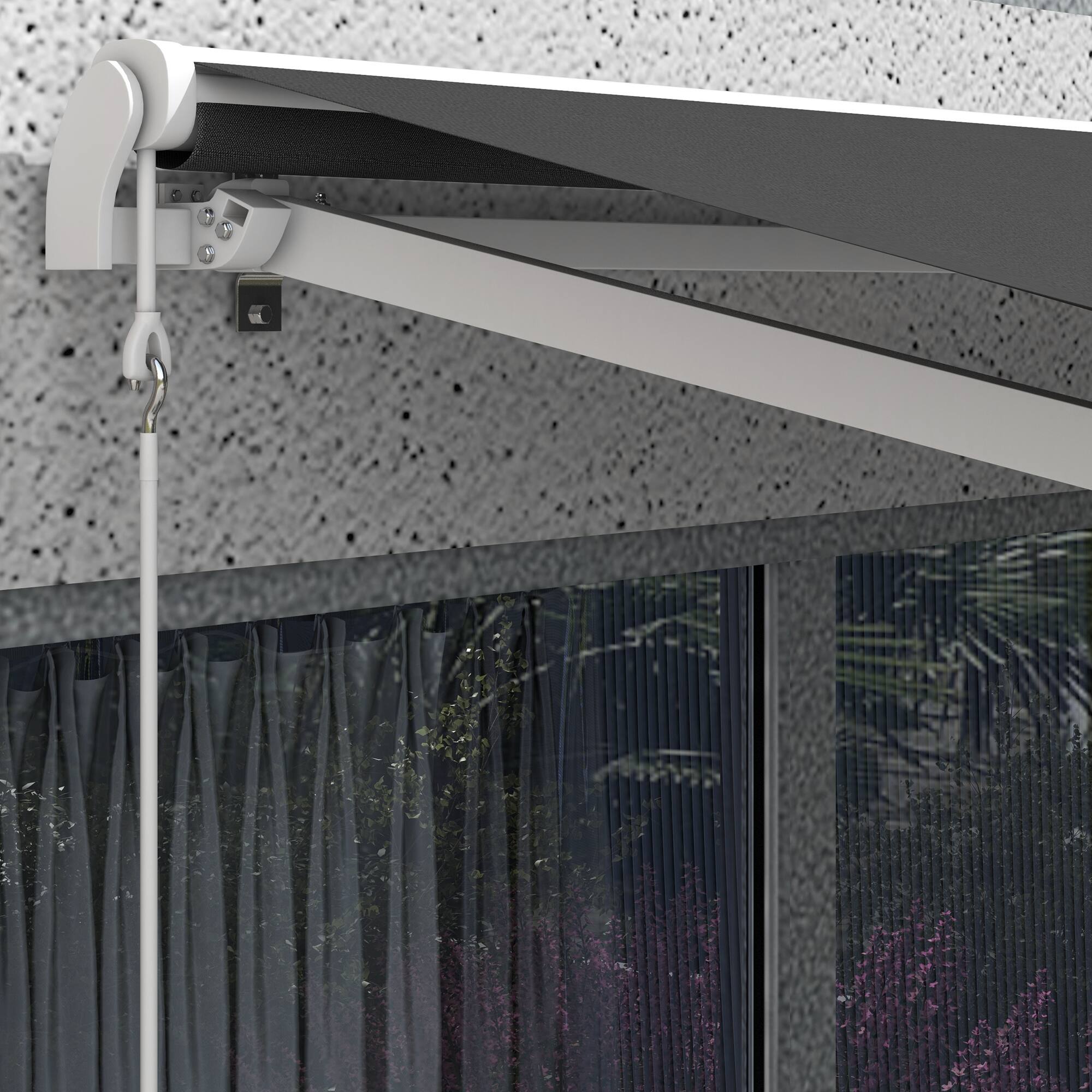 Alt View 8. Outsunny - x 10' Electric Retractable Awning Sunshade Shelter with Remote Controller - Dark Gray.