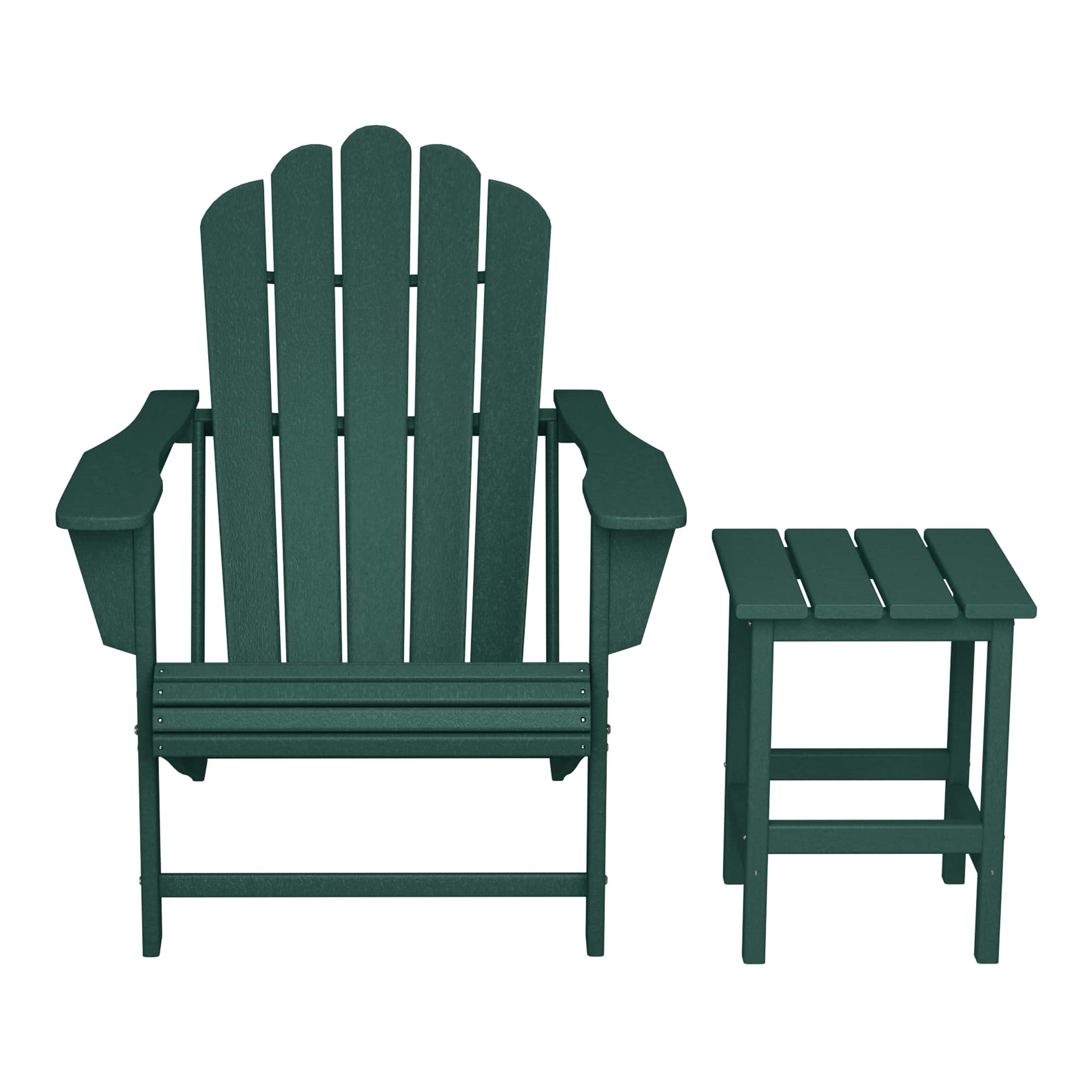 WestinTrends - Highland Outdoor Patio HDPE Adirondack Chair With Cup Holder and Table Set - Dark Green price history on PriceWatchPro
