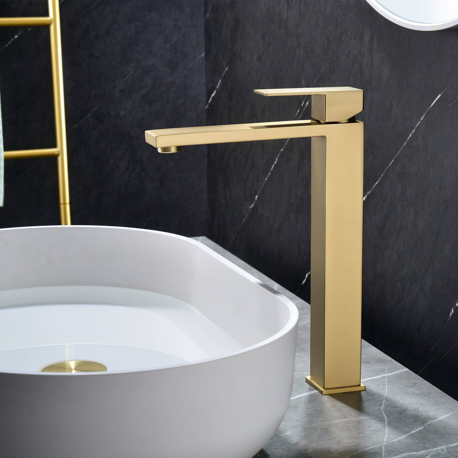Alt View 3. Boyel Living - Brushed Gold Faucet SUS304 Aerator Spout cUPC Cartridge 60cm Supply Line Pop Up Drain - Brushed Gold.