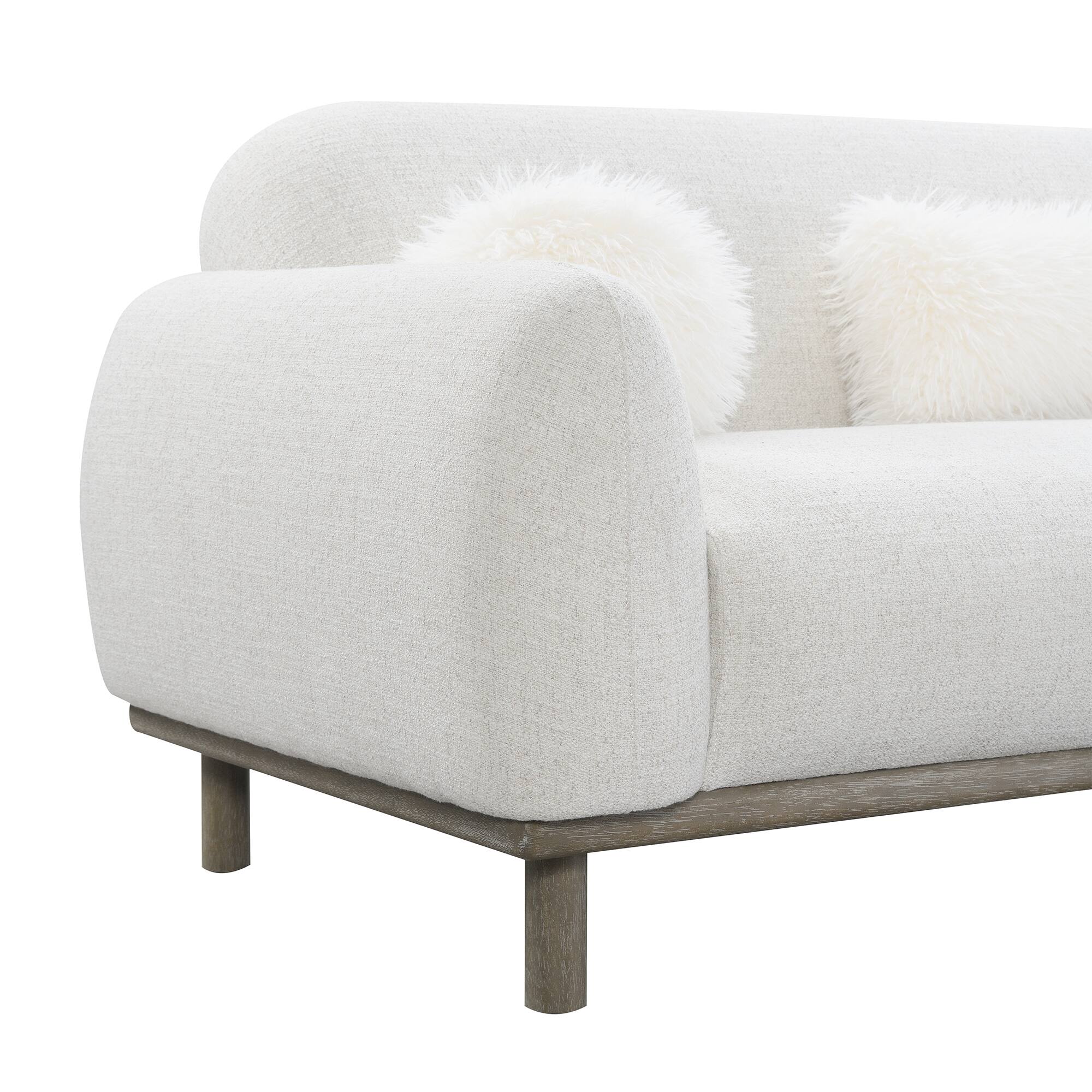 Alt View 5. Vaczon - Cozy Bench-Style Sofa with Soft Cushioning and Plush Accent Pillows, Ideal for Family Room or Lounge - Oat.