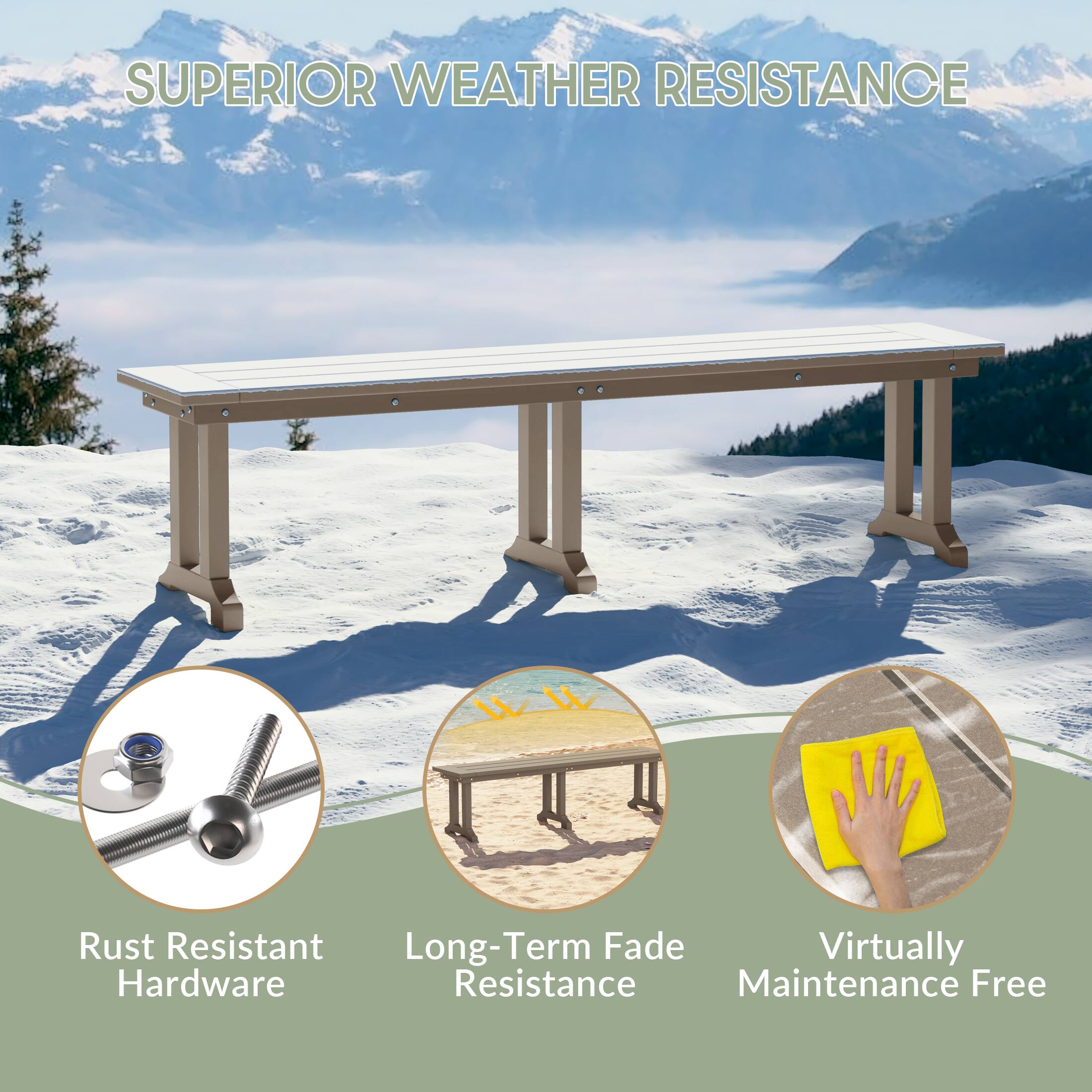 SUPERIOR WEATHER RESISTANCE

- Rust Resistant Hardware
- Long-Term Fade Resistance
- Virtually Maintenance Free