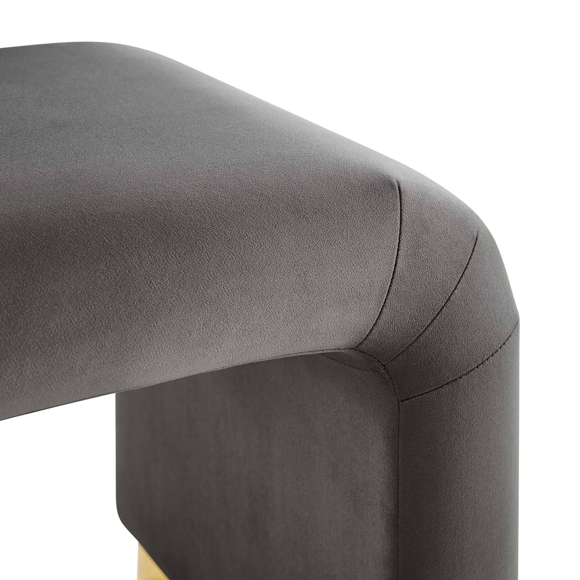 Alt View 6. Modway - Koda Performance Velvet Waterfall Stool by Modway - Brass Storm Gray.
