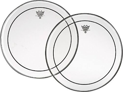 Front Standard. Remo - Pinstripe 14" Drum Head - Clear.