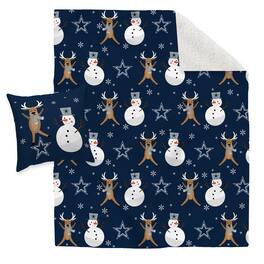 Pegasus - Dallas Cowboys Holiday Reindeer Blanket and Pillow Combo Set - Multicolor