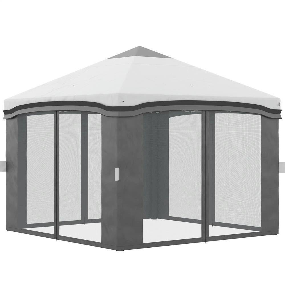 Alt View 7. Spaco - Spaco 10'x10' Pop Up Canopy Tent with Netting for Parties, Height Adjustable - Grey.