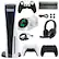 Front. Sony - PS5 Core with Extra Black Dualsense Controller and Accessories Kit - White.