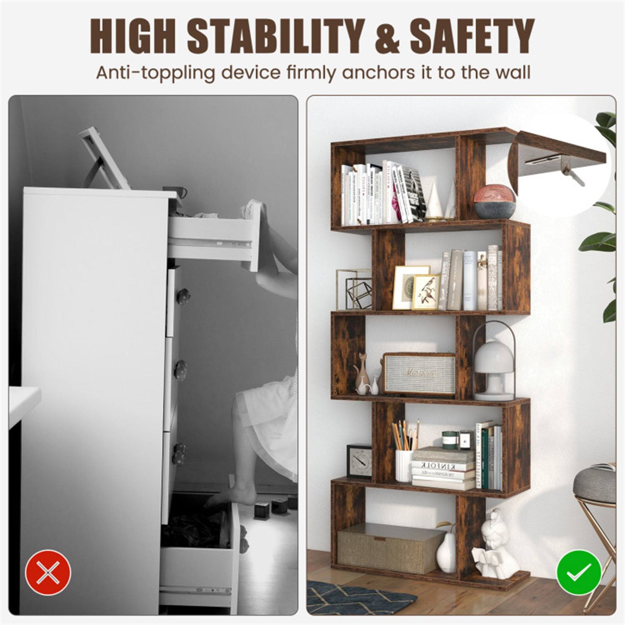 HIGH STABILITY & SAFETY  
Anti-toppling device firmly anchors it to the wall