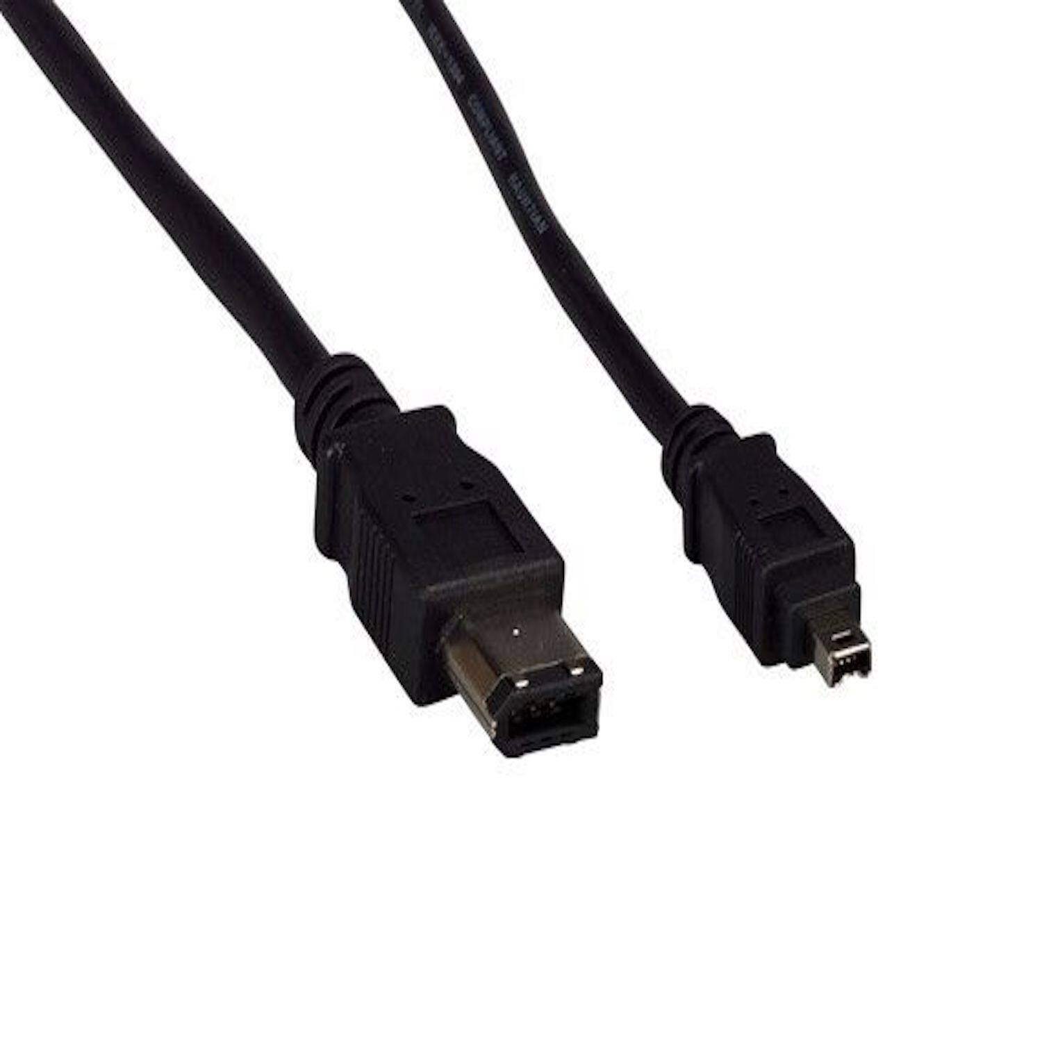 Sanoxy - 3ft IEEE 1394a FireWire 400 6-pin to 4-pin - Black