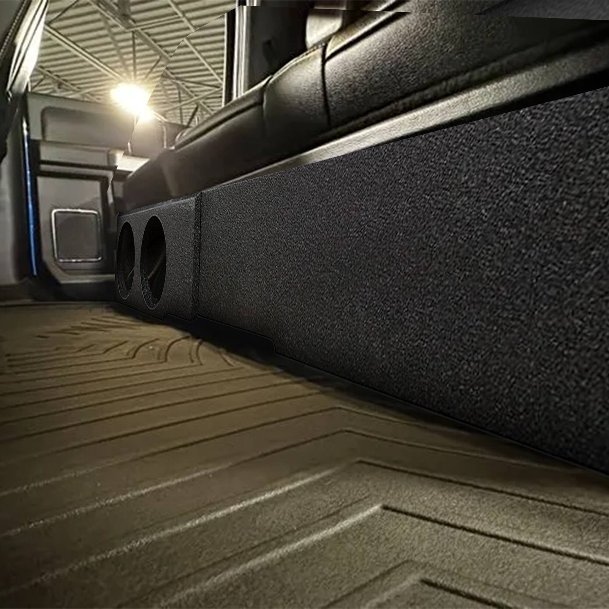 Alt View 3. QPower - QPower QBGMCFF07208 8 Inch Dual Port Subwoofer Box for GMC and Chevy Crew Cab - Charcoal Black.