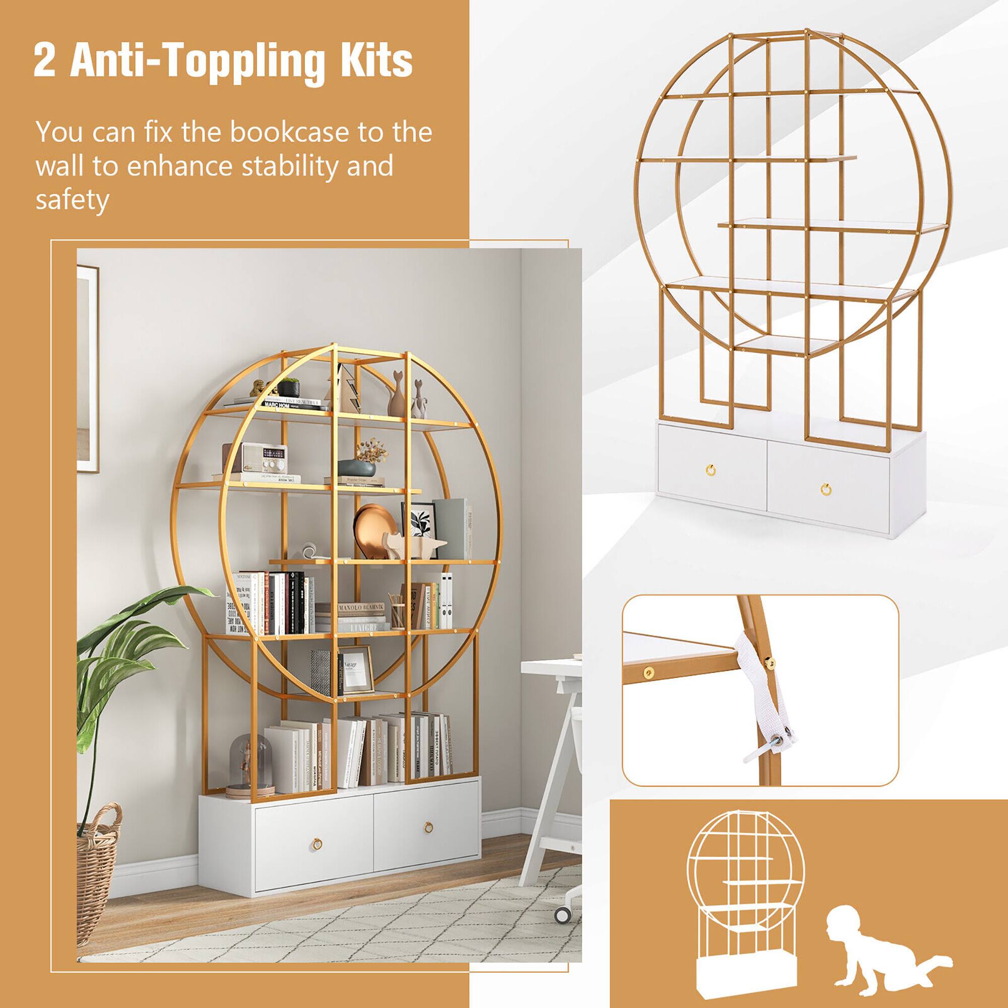 2 Anti-Toppling Kits
You can fix the bookcase to the wall to enhance stability and safety
- LUCE -