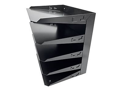 Alt View 1. Huron - Huron 5-Compartment Steel File Organizer, Black (HASZ0149) - Black.