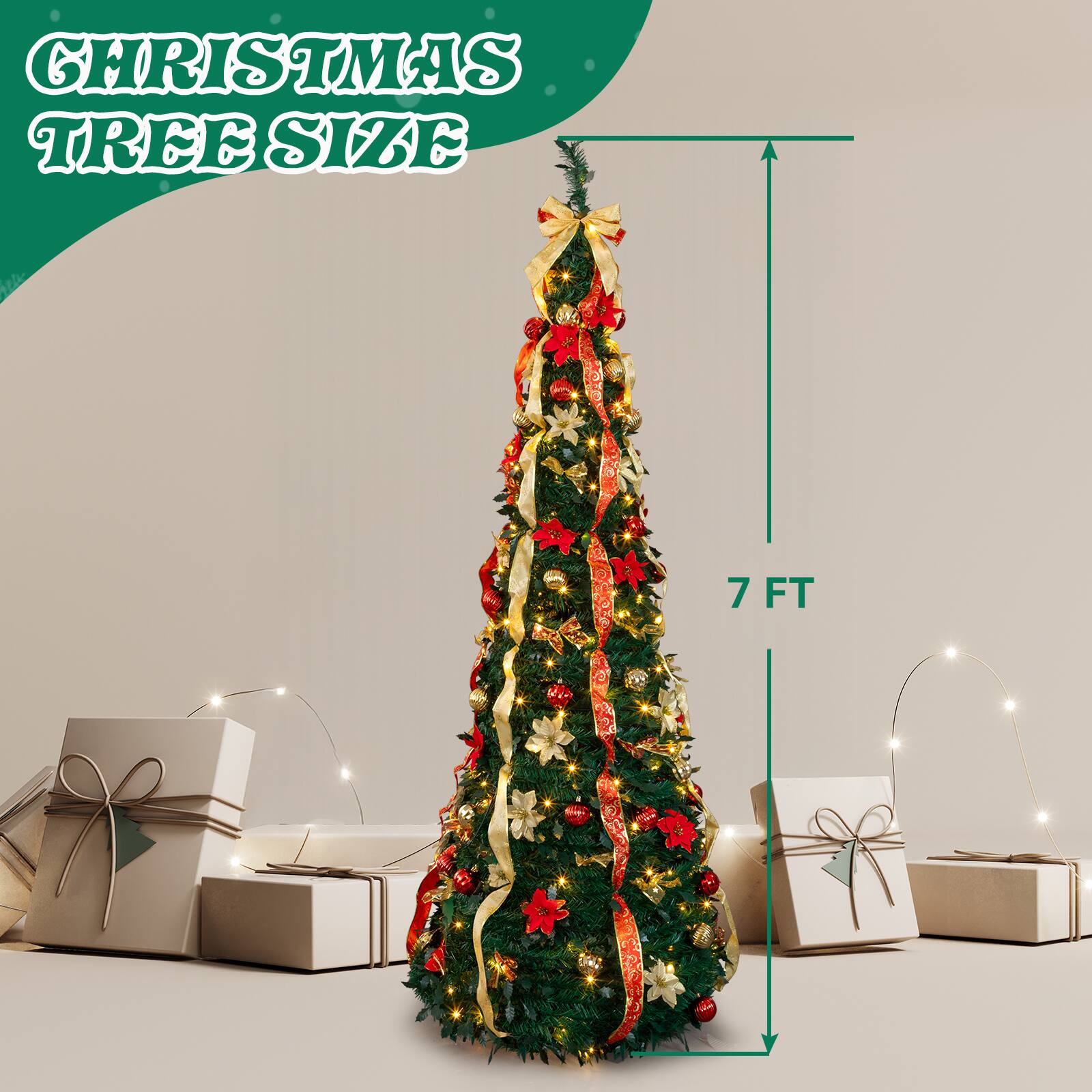 CHRISTMAS TREE SIZE  
7 FT