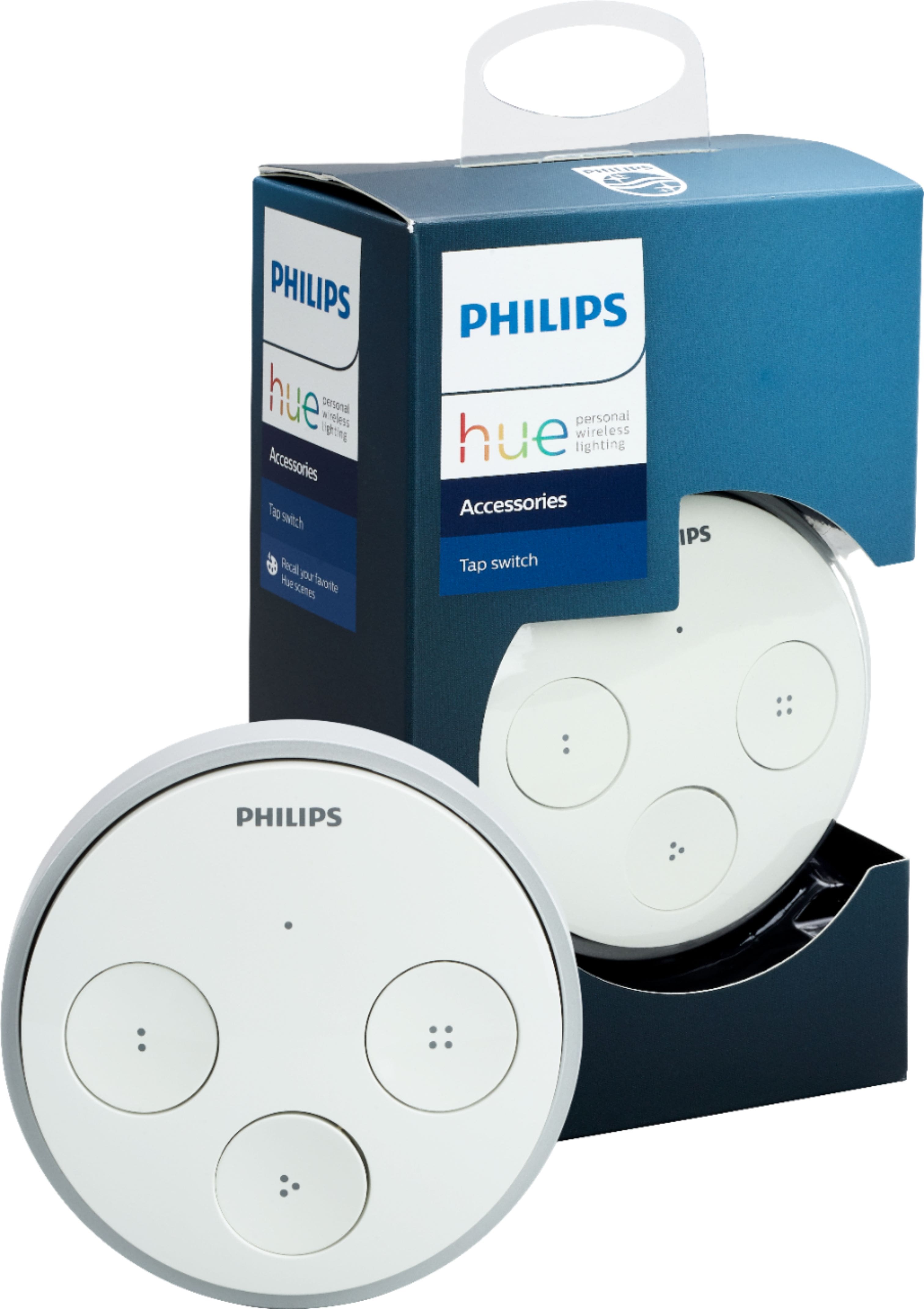 Philips Hue Wall Tap Dial Light Switch, Portable, White - 1 Pack