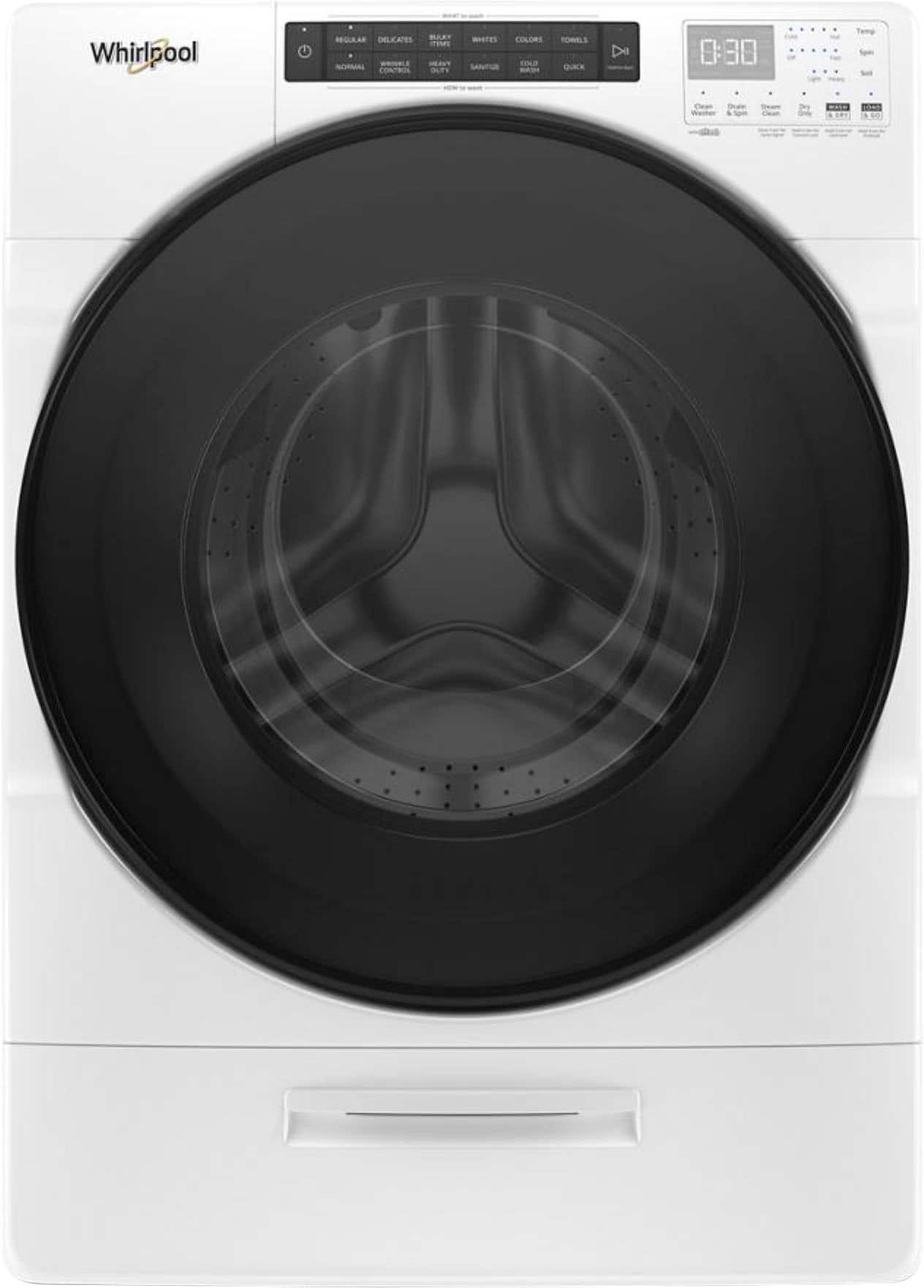 Whirlpool - 4.5 Cu. Ft High Efficiency All In One Washer/Dryer Combo with Steam and Load & Go XL Dispenser - White - Front_Zoom