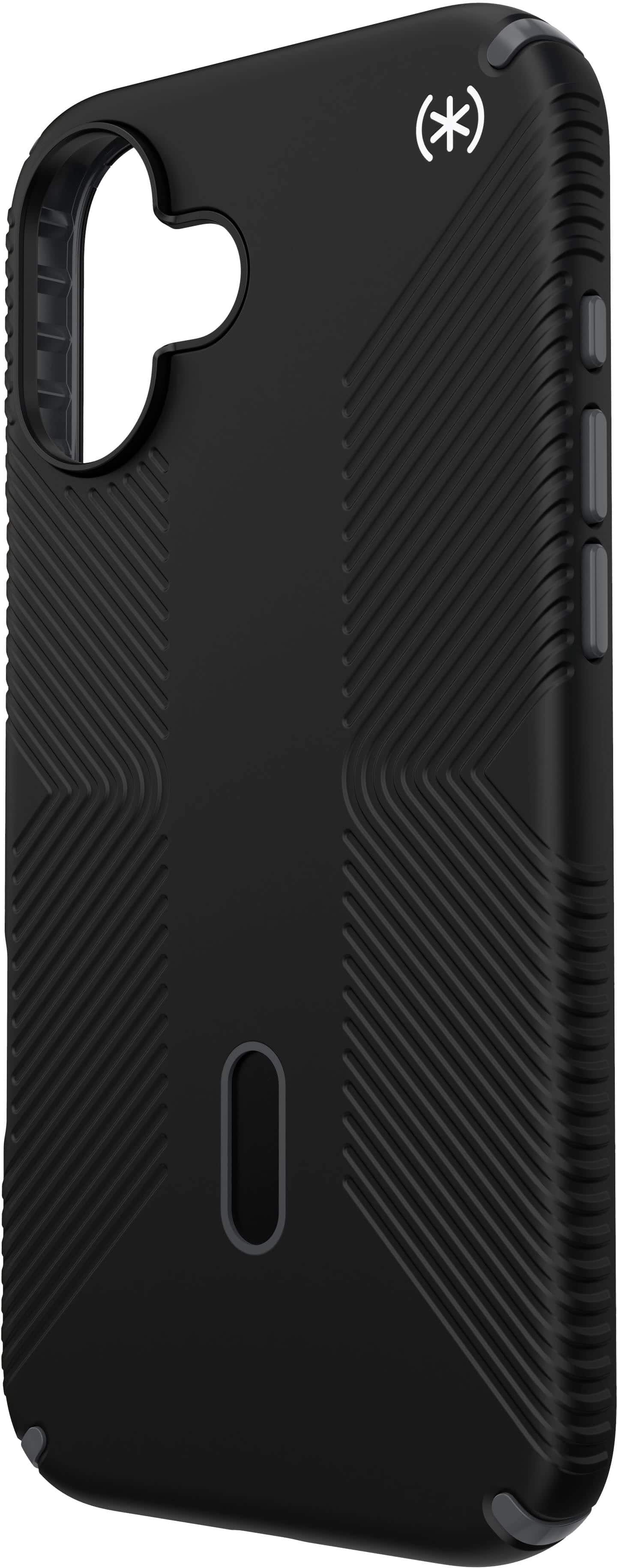 Left. Speck - Presidio2 Grip ClickLock Case with MagSafe for Apple iPhone 16 Plus - Black.