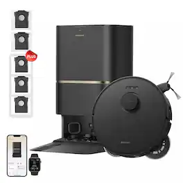 Dreame - L60UltraFE Kit Robot Vacuum, Auto-Empty and 100℃ Self-Cleaning Mop, 30KPa Suction, 360° Navigation, TriCut Brush - Black