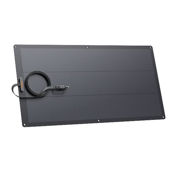 Front. Jackery - SolarSaga 100W Light Bifacial Solar Panel, 25% Efficiency, 221° Bendable IP68 Waterproof Panel for RV & Balcony.