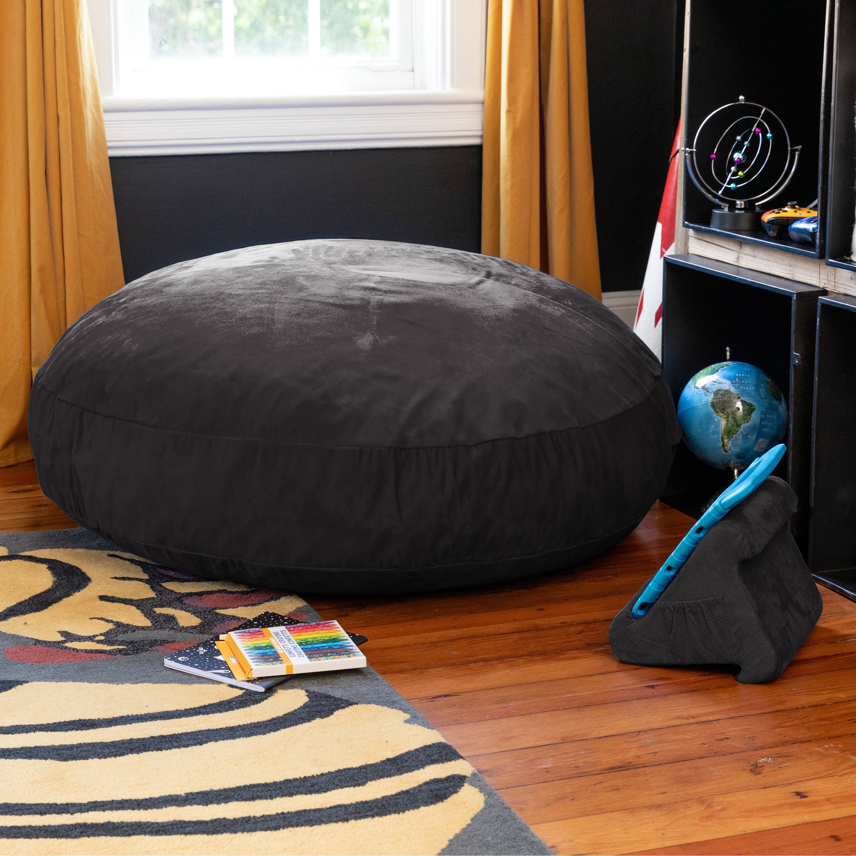 Back. Jaxx - Jaxx Cocoon 4 Foot Bean Bag Chair and Crash Pad, Black - Black.
