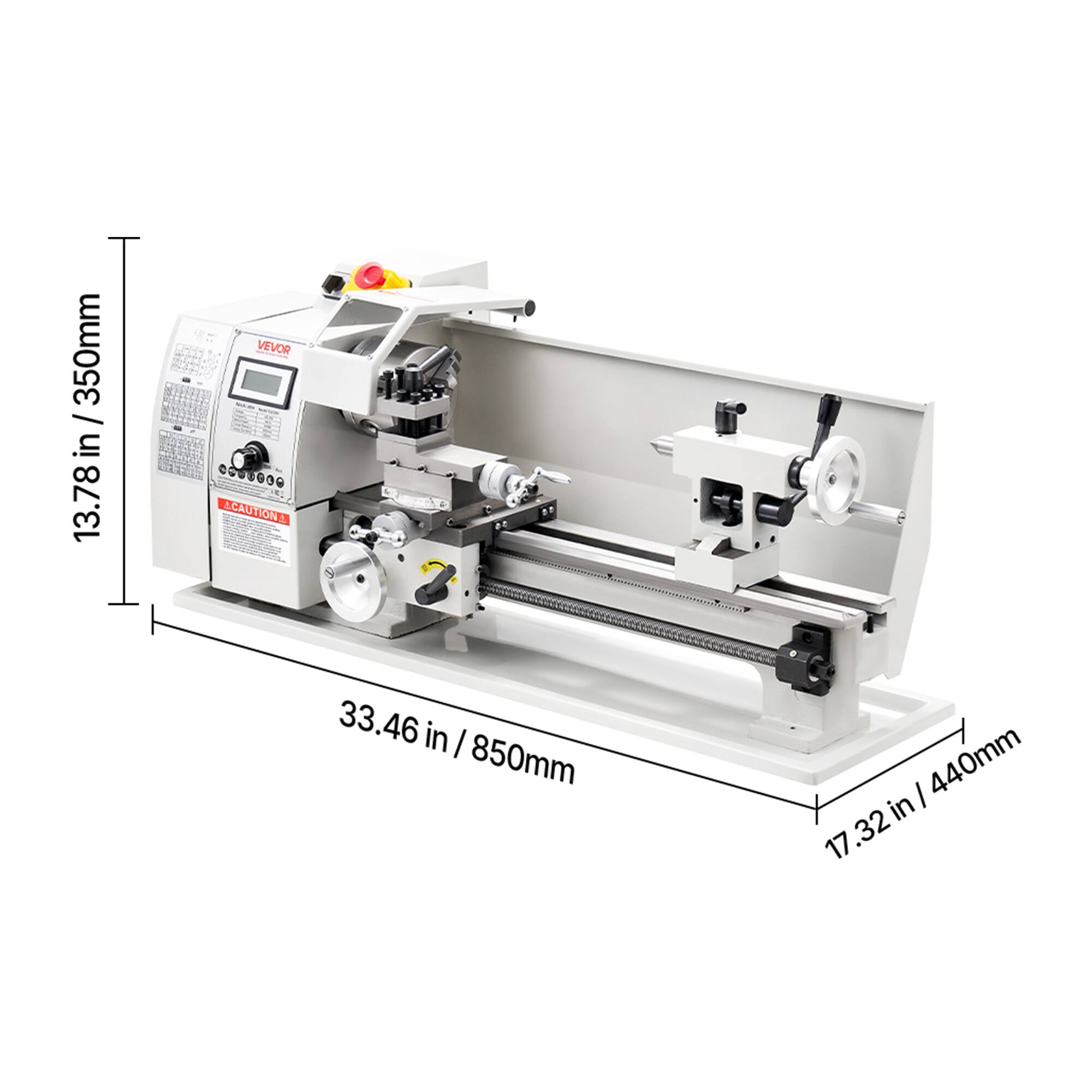 350mm / 13.78 in

VEVOR

CAUTION

33.46 in / 850mm

17.32 in / 440mm