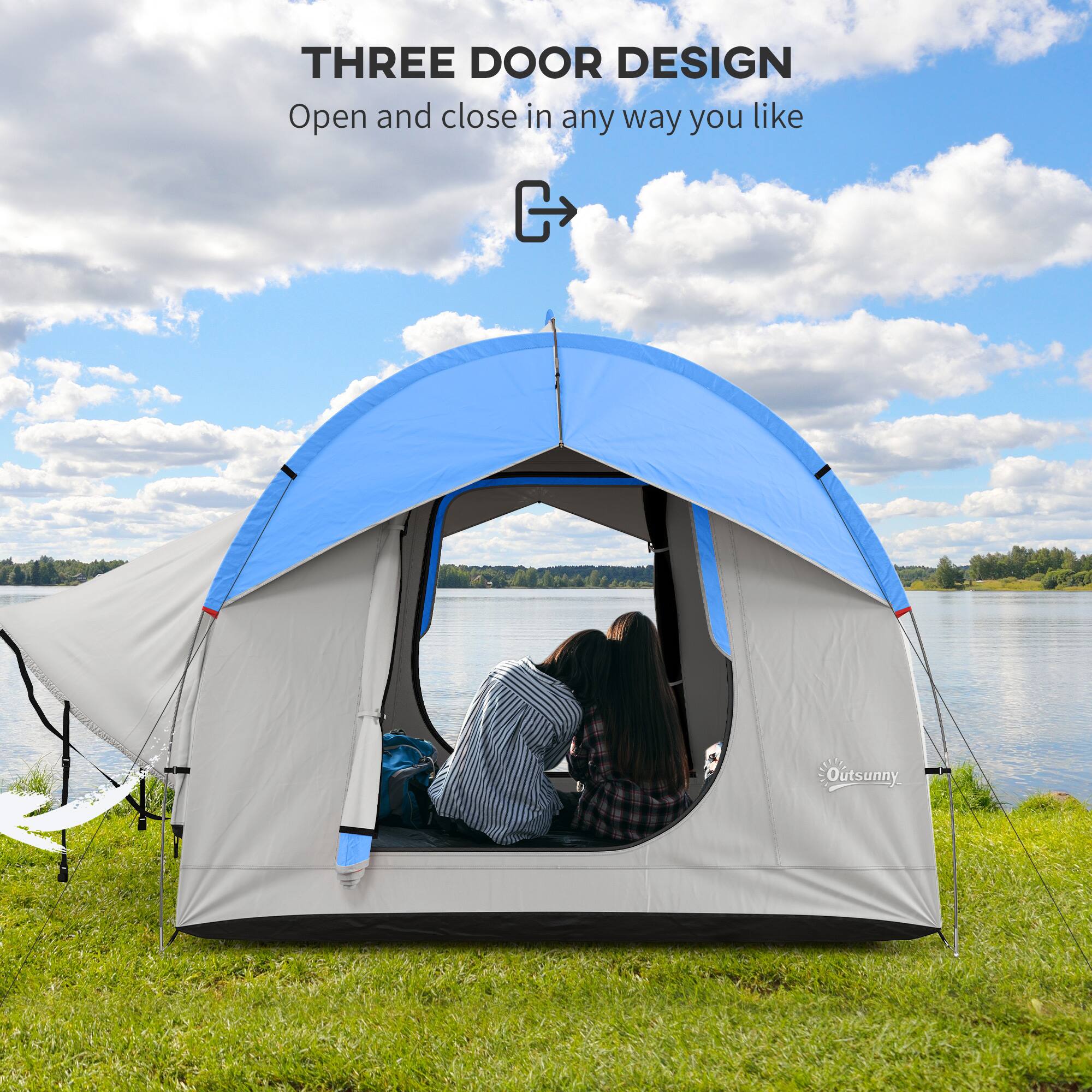 THREE DOOR DESIGN
Open and close in any way you like
Outsunny