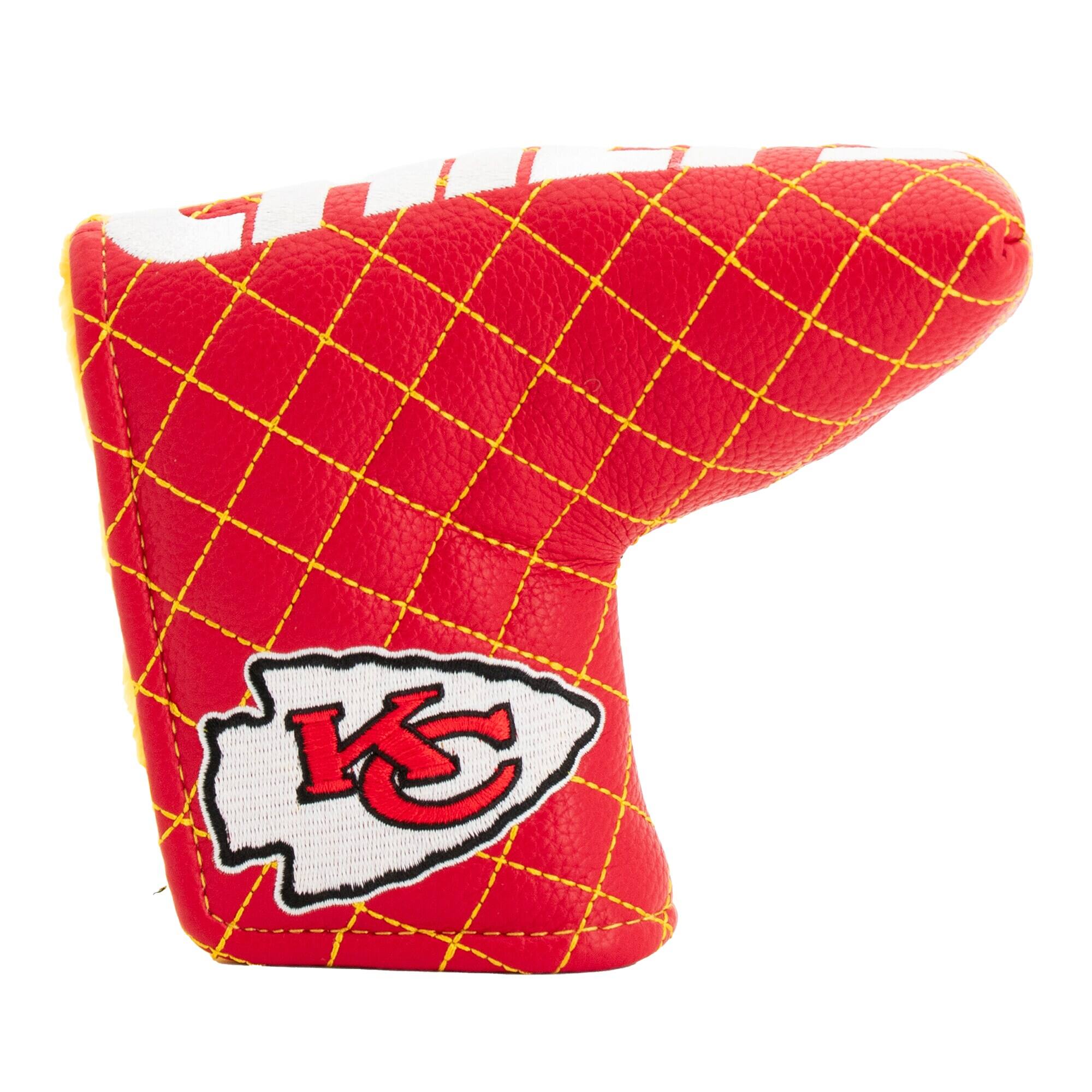 Front. Team Golf - Kansas City Chiefs Quilted Blade Putter Cover - Multicolor.