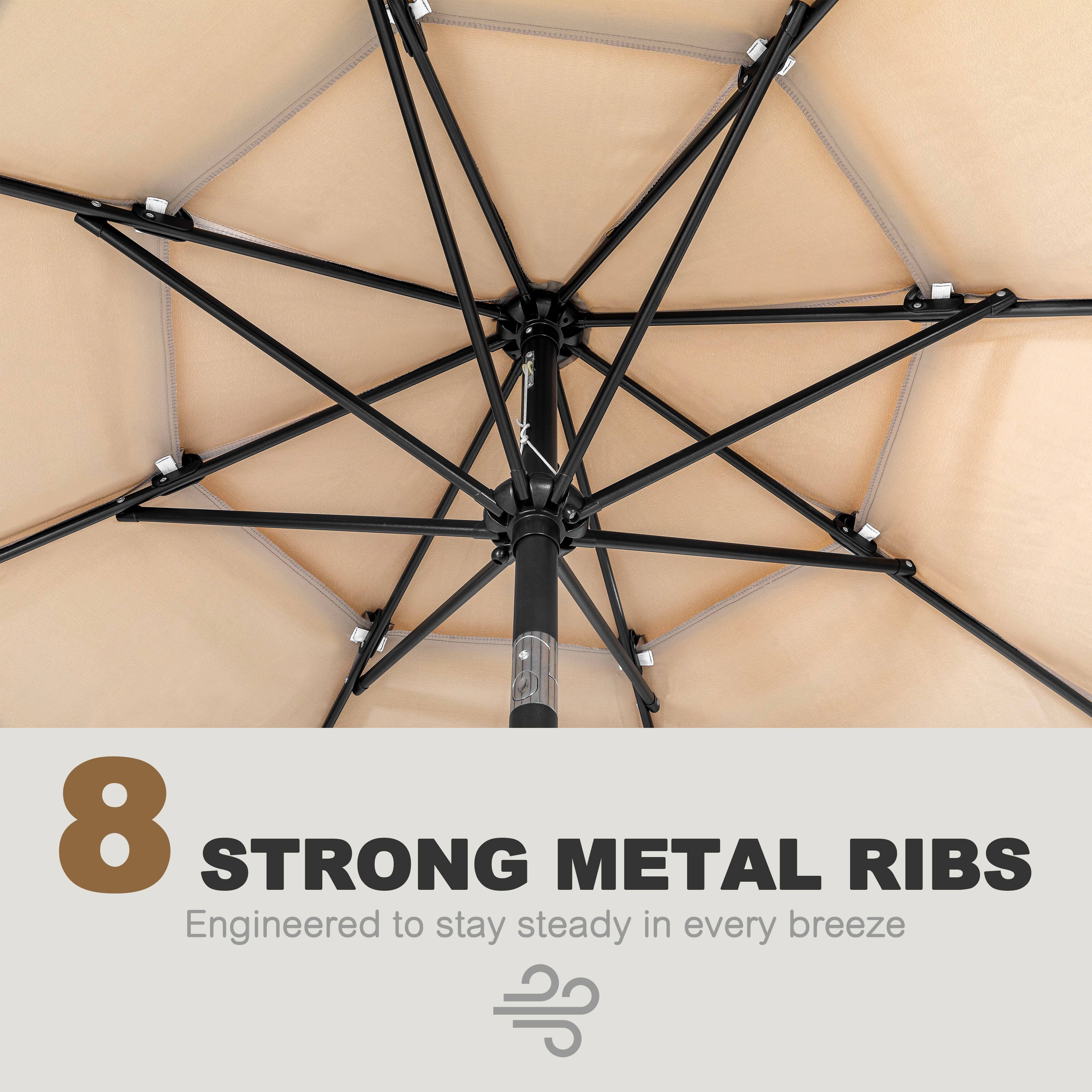 8 STRONG METAL RIBS  
Engineered to stay steady in every breeze